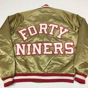 Vintage 80s chalk line gold 49ers jacket